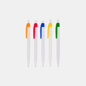 Esferográfica de Plástico com Clip Colorido
