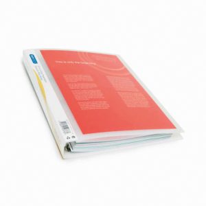 Pasta em PP com 4 anéis e capa personalizável Rapesco