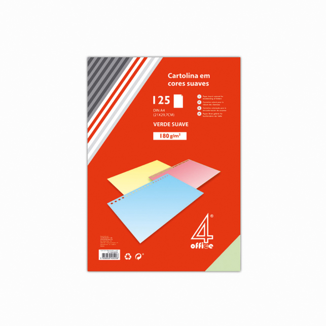 Cartolina A4 cores suaves 4office